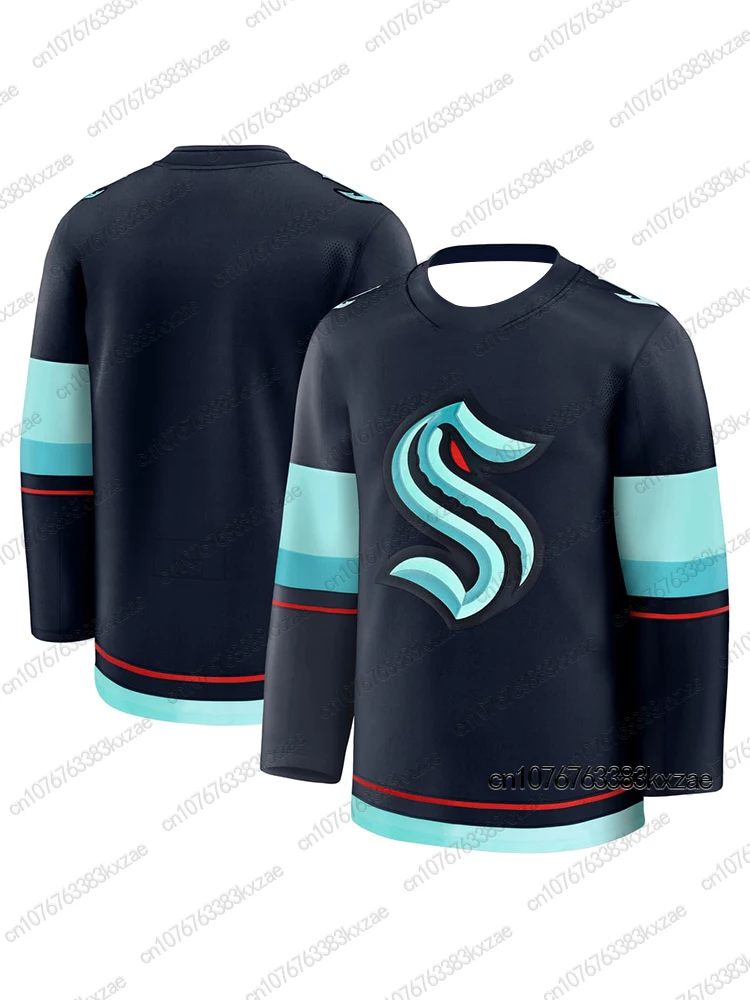 Autumn Winter Hockey Jerseys For Adult/Kids Seattle Kraken Jerseys Casual Sports Hockey Jersey Parent Child Hockey Jerseys