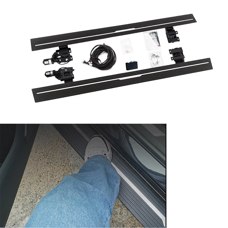 Double Cab 4X4 Pickup Retractable Side Steps Power Running Boards Fit 2015-2024 Offroad Truck