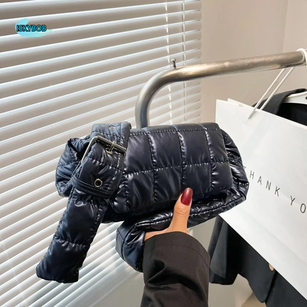 

Fashion Korean Style Space Cotton Bag Lightweight Waterproof Women's Shoulder Bag Puffy Down Quilted Small Square Bag Ladies