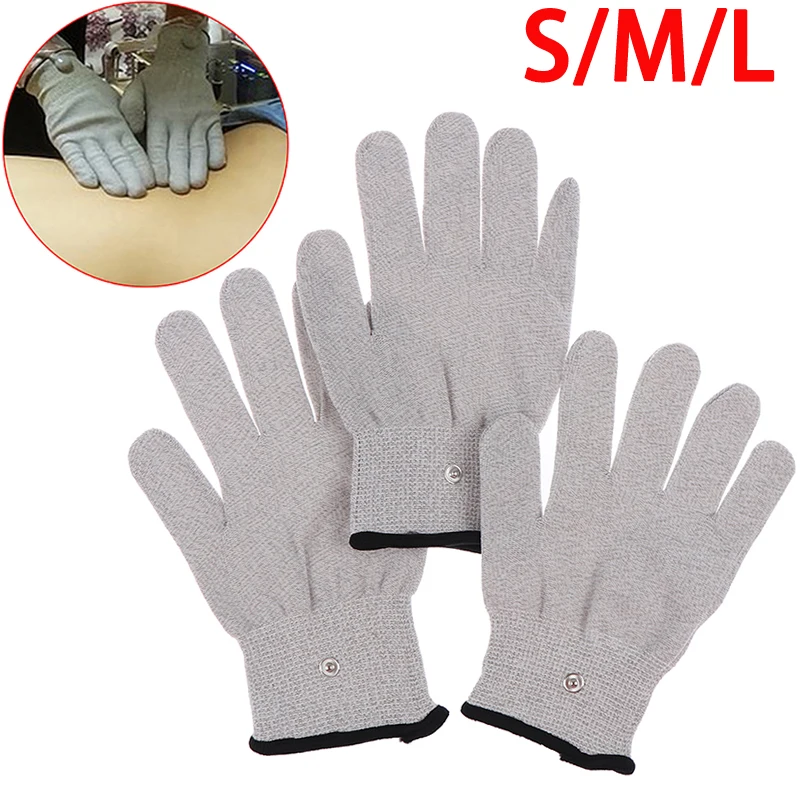 

2 шт. S/M/L проводящие электродные перчатки из серебряного волокна, подушечки для электротерапии, массажные перчатки