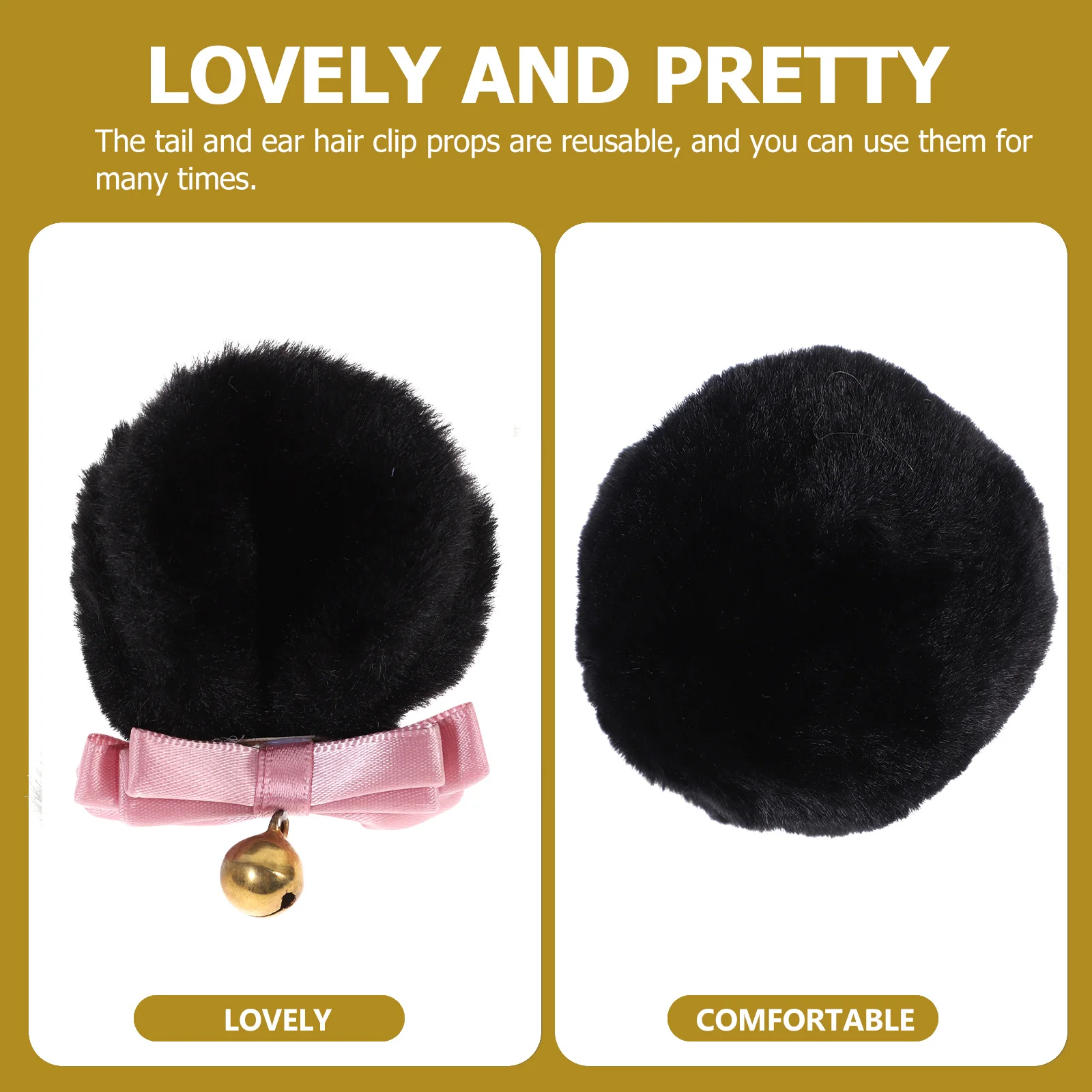 곰 귀 꼬리 머리핀 세트 귀여운 코스프레 파티 의상 액세서리 할로윈 곰 머리핀 리본 여성 소녀용