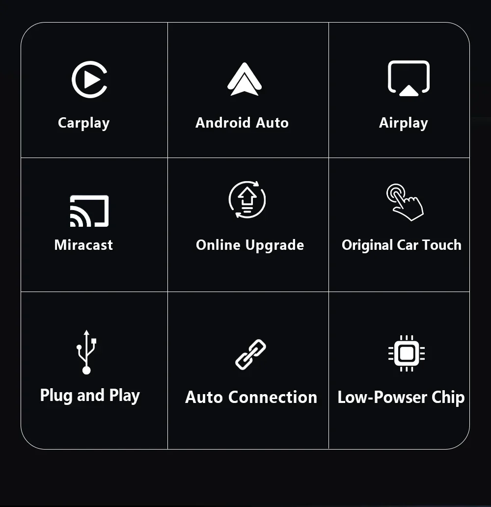 Upgrade 4-in-1 Carplay Smart Dongle Kabelloses Android Auto Mirror Link USB Plug-and-Play Automatische Verbindung WLAN für Apple und Android – Detail 4