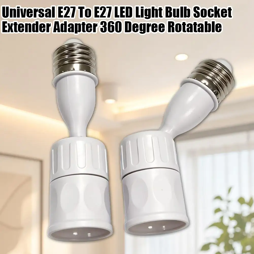 1/3pcs E27 Light Bulb Socket Extender Adapter 360 Degree Rotatable Light Fixture E27 to E27 Base Adjustable E27 to E27 Socket