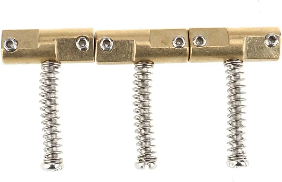 Wilkinson WTB 10.8mm Brass Compensated Tele Bridge Saddles Barrel-Style Saddles Set for  Vintage TL Electric Guitar