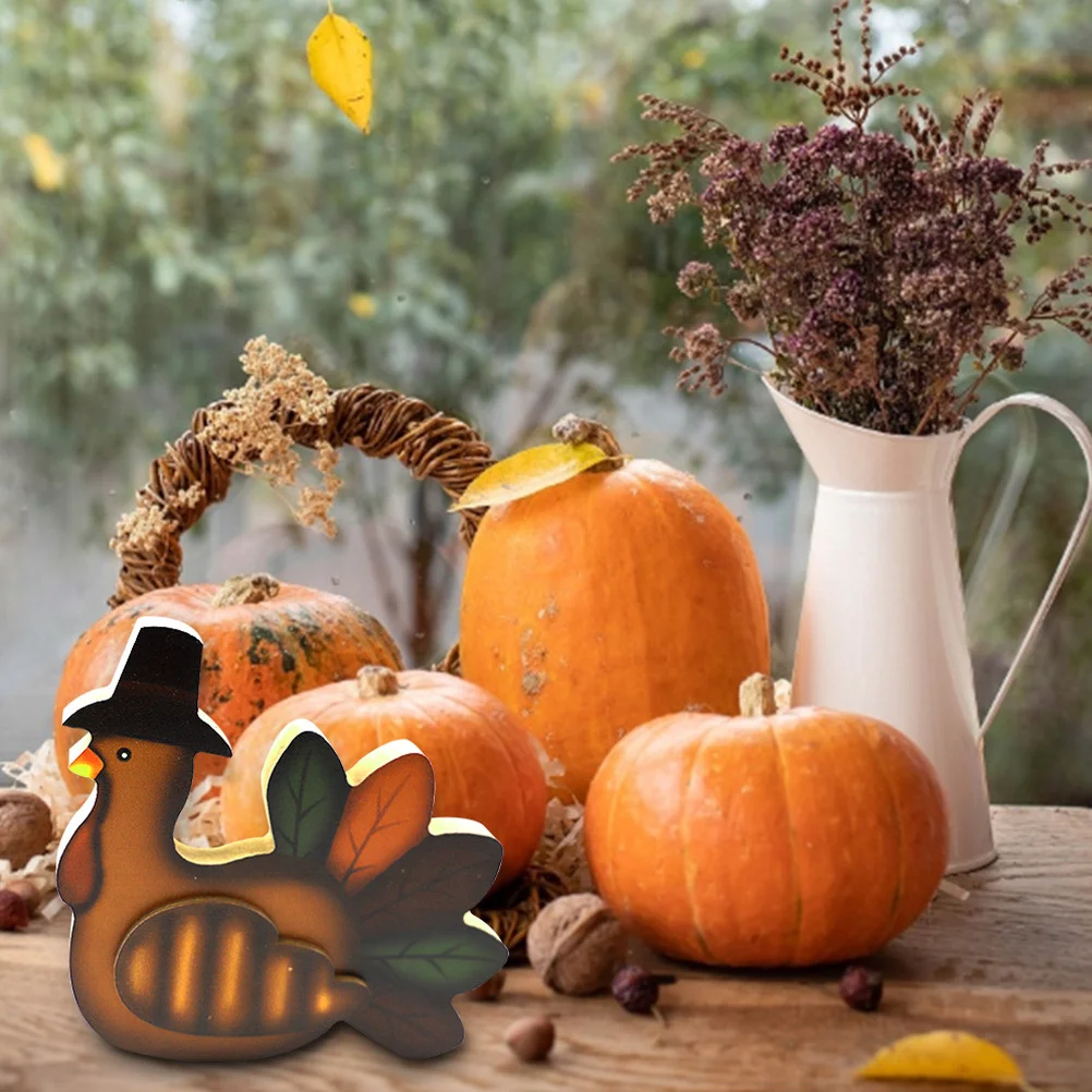 

3Pcs Thanksgiving Pumpkin Turkey Wood Centerpieces Autumn Festival Table Decorations Party Supply Ornaments Turkey Centerpiece