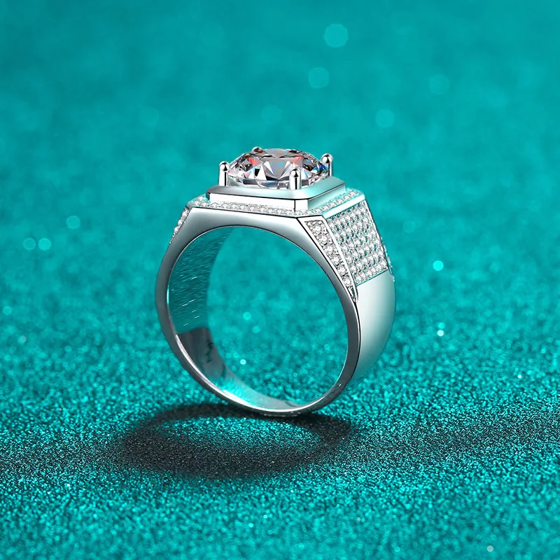 Spark & Co PT950 Platinum Big Men's Ring,Moissanite Mighty Men's Ring,Great Gift for Boyfriend Manufacturer