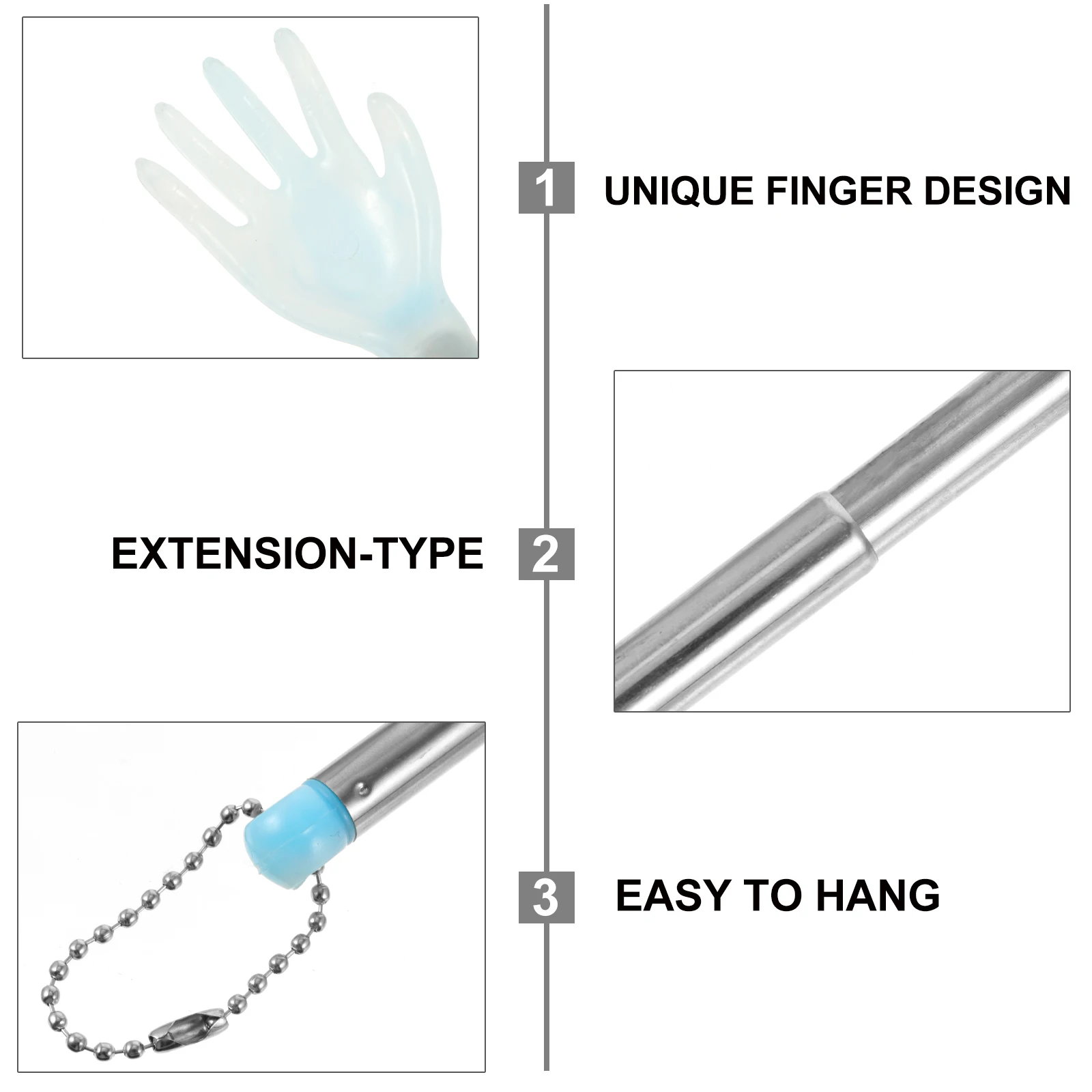 

6 Pcs Extendable Back Scratcher Stainless Steel Plastic Retractable Massager Body Itch Relief Gift Pregnant Women Parents