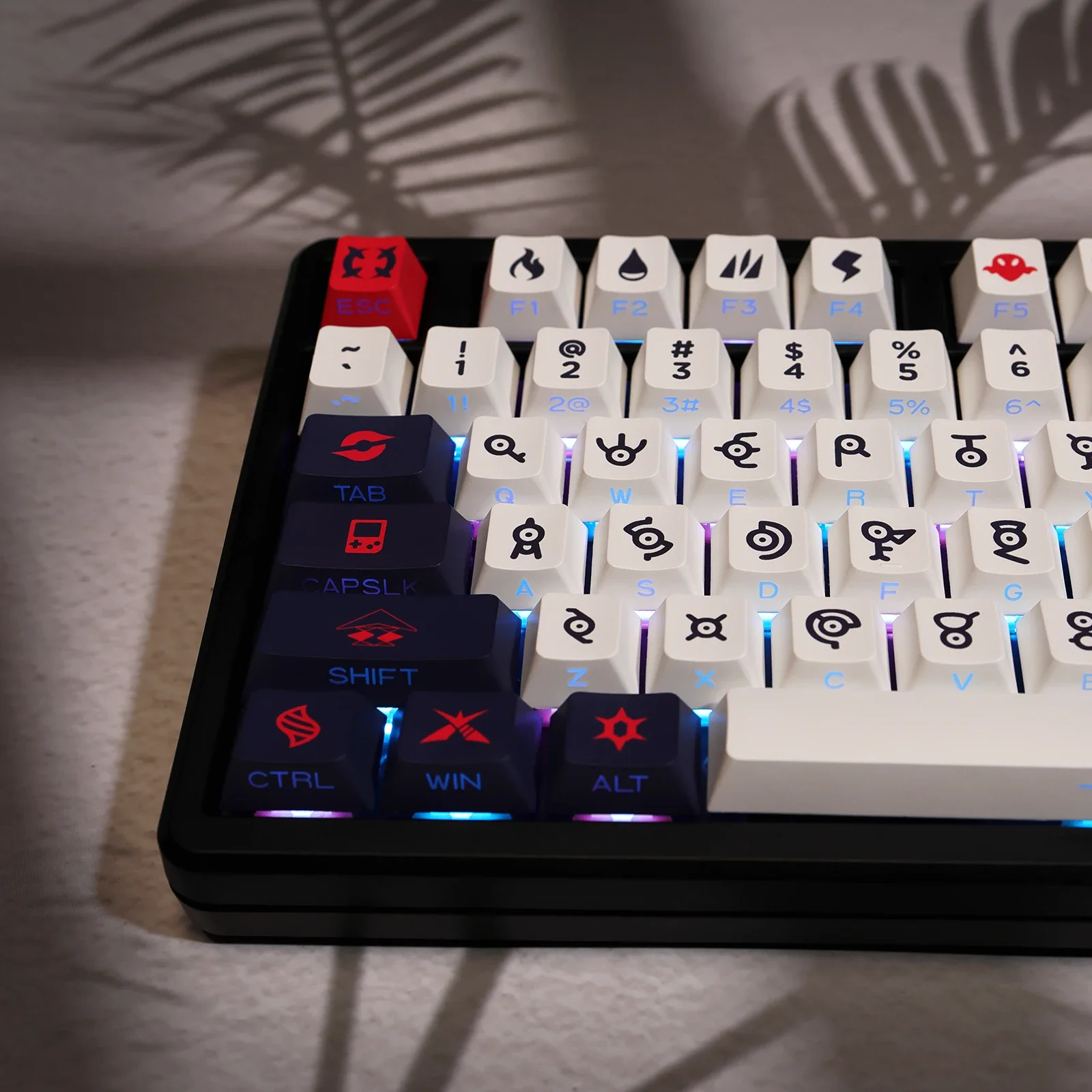 

126 Keys Totems Keycaps Translucent PBT Dye-sub Double Shot Side Print Shine Through Backlit Keycap for MX Mechanical Keyboard