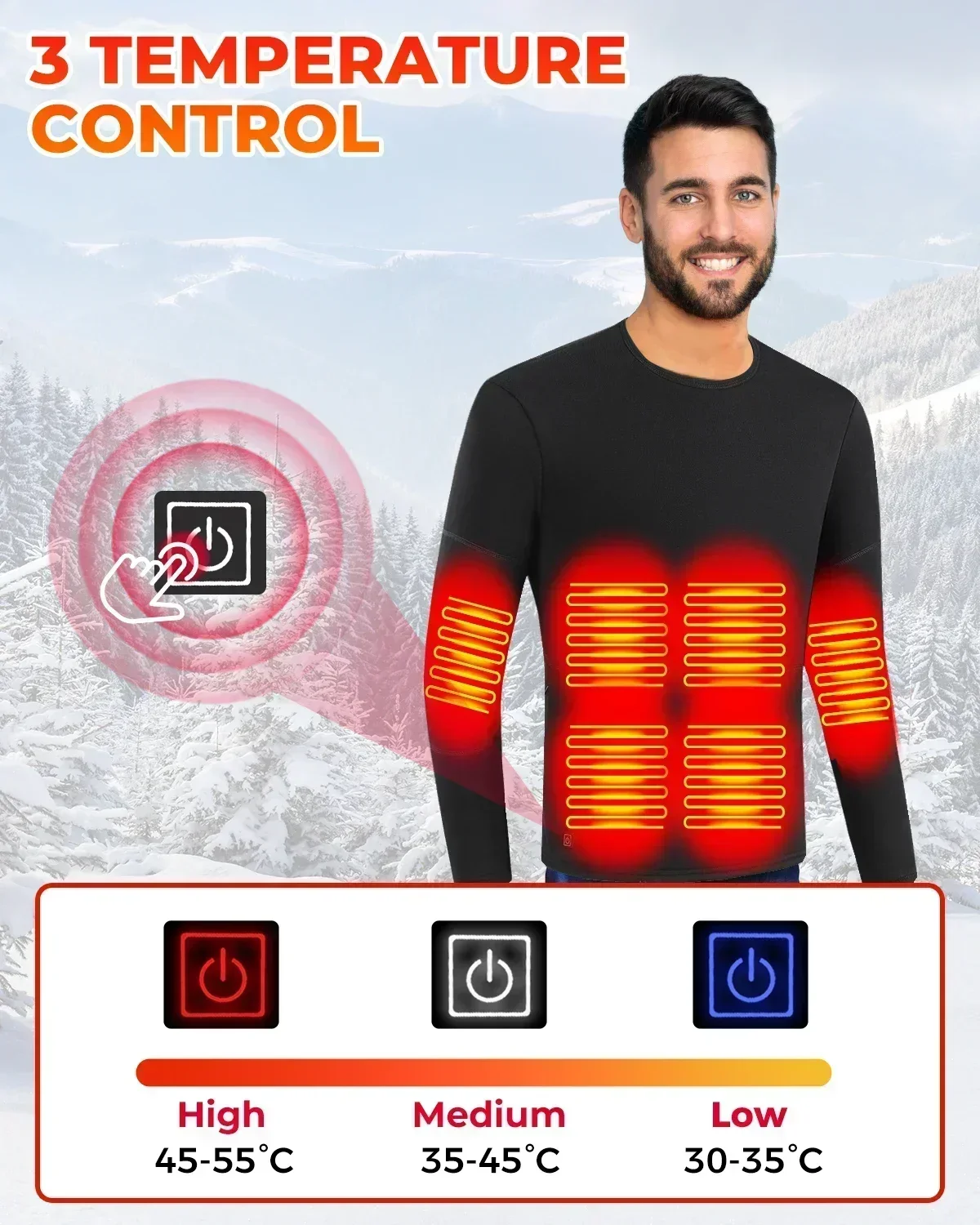 KEMIMOTO Beheizte Unterwäsche, Anzüge 28/2 Heizbereiche, USB, Winter, Thermo-warme Baumwollhose, Herren und Damen, für Outdoor-Motorräder, Skifahren