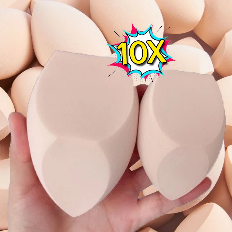 10PCS Makeup Sponge Powder Puff Dry Wet Use Beauty Egg Cushion Foundation Cosmetic Puff Bevel Cut Make Up Sponge Applicator Tool