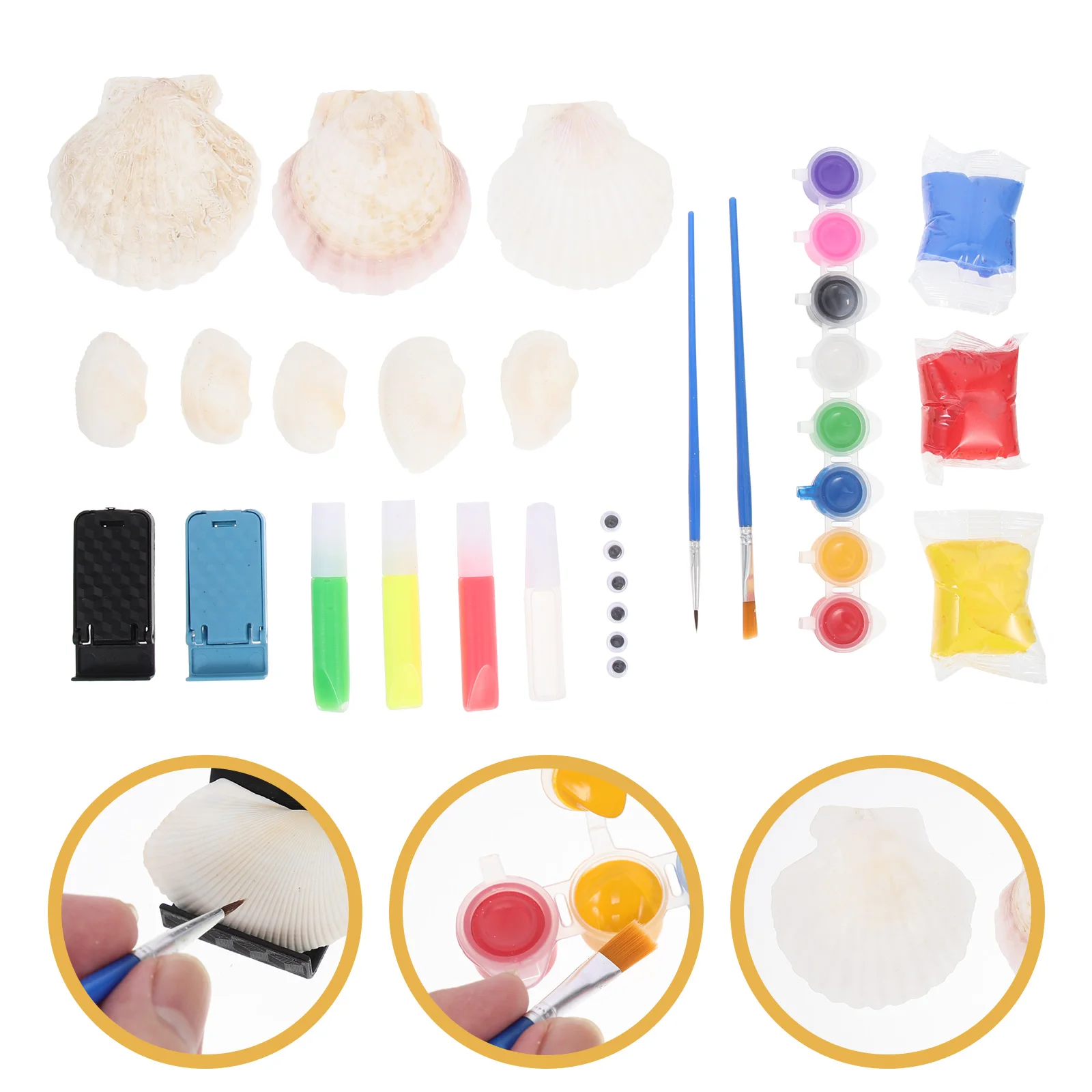 Toy Shell Painted Set Child Seashells Washable Plastic Painting Kits for Kids DIY Graffiti Playthings