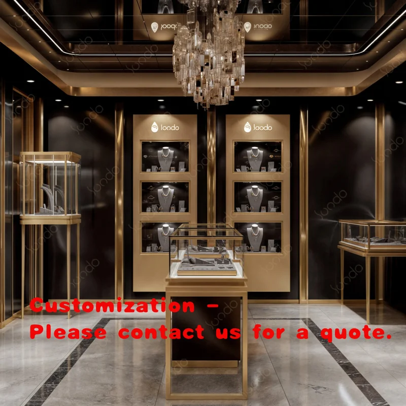 custom.Sundo Trendy Glass Jewellery Wall Display Cabinet Necklace Shop Furniture Luxury Jewelry Display Showcase f