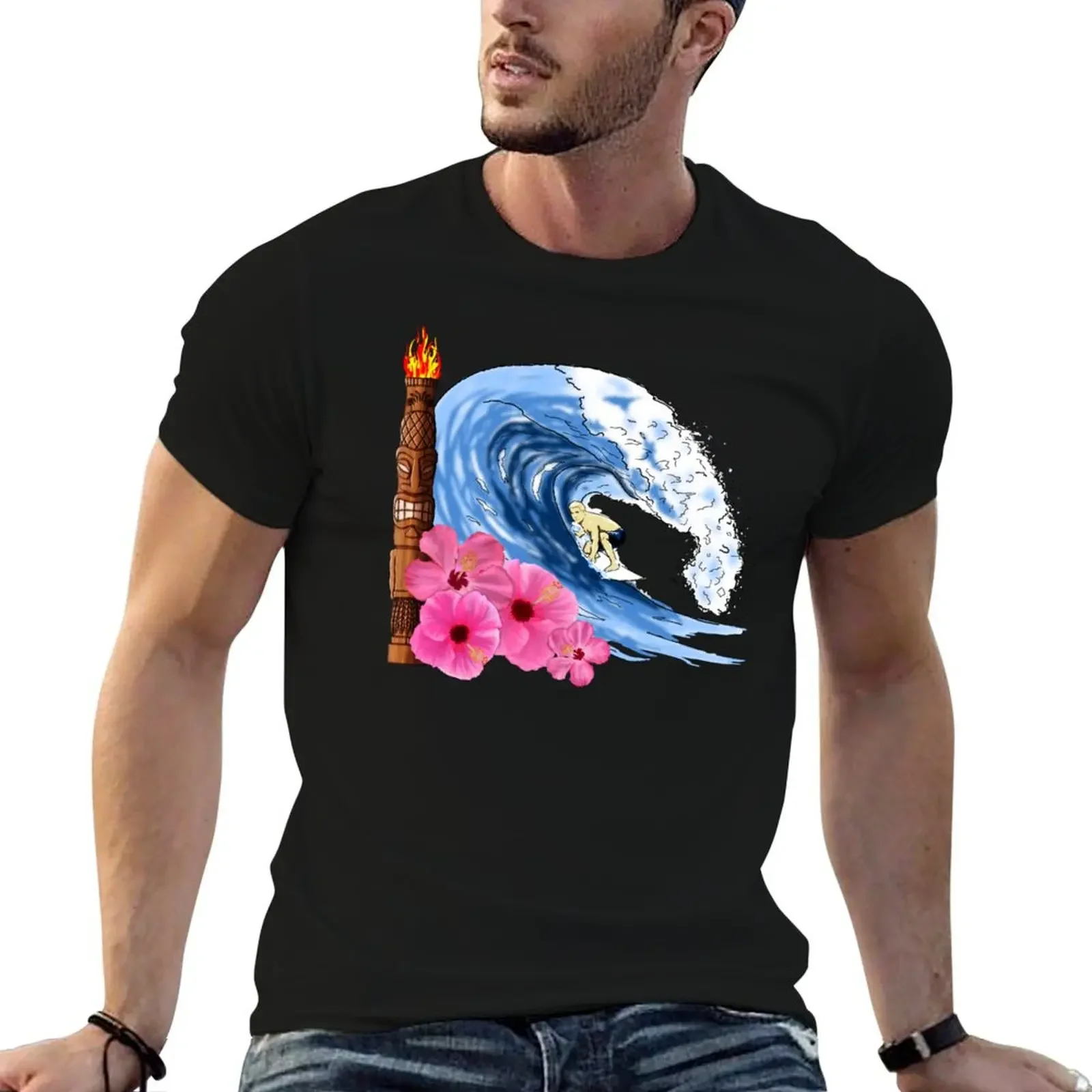 

Hawaiian Surfing T-Shirt man clothes boys animal print anime clothes aesthetic clothes men t shirts high quality