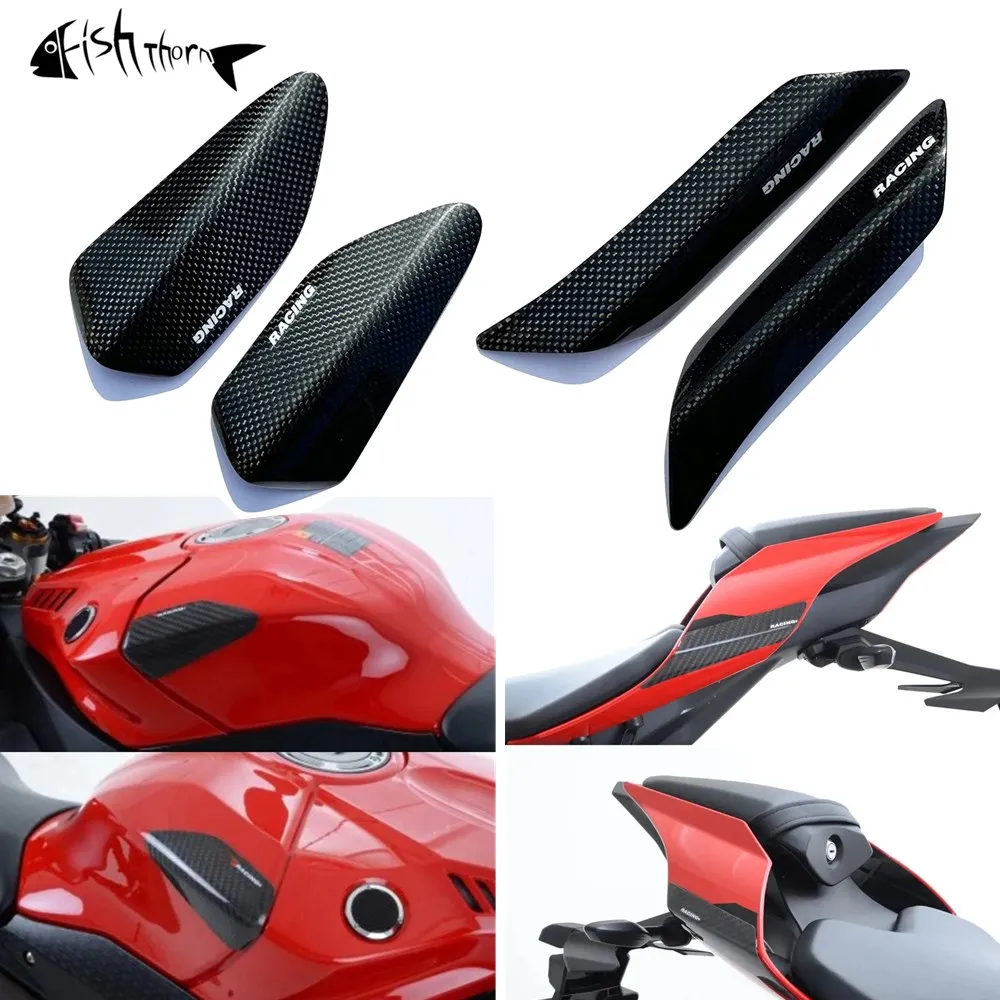 

New For Yamaha YZF-R1 R1 R1M 2015-2023 Motorcycle Carbon Fibre Side Fuel Tank Cover Slide Protector Tail Decorative Cover