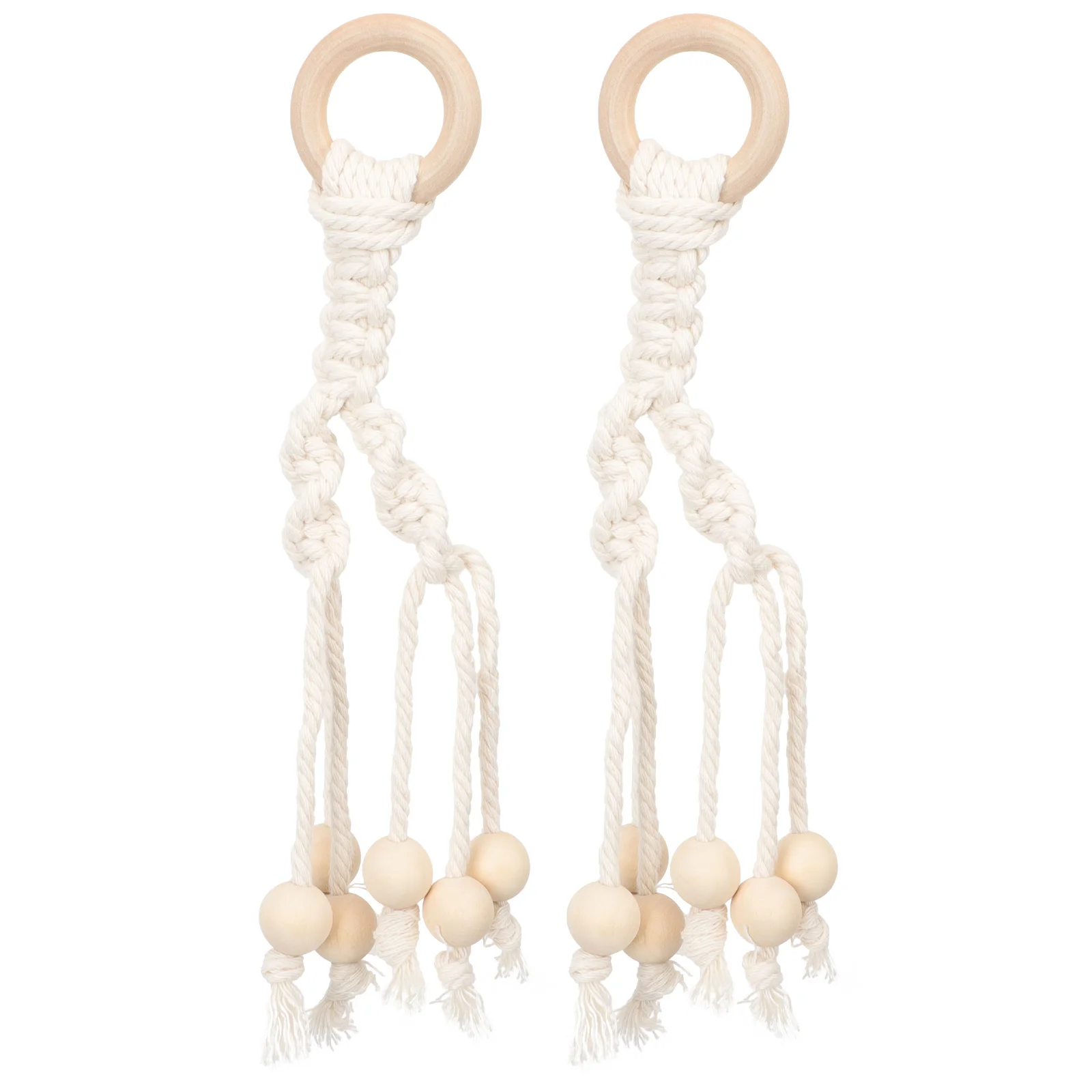 2pcs Banana Hanging Holder Cotton Rope Fruit Hanger Kitchen Storage Vegetable Macrame Basket Under Cabinet Banana Rack Ripens