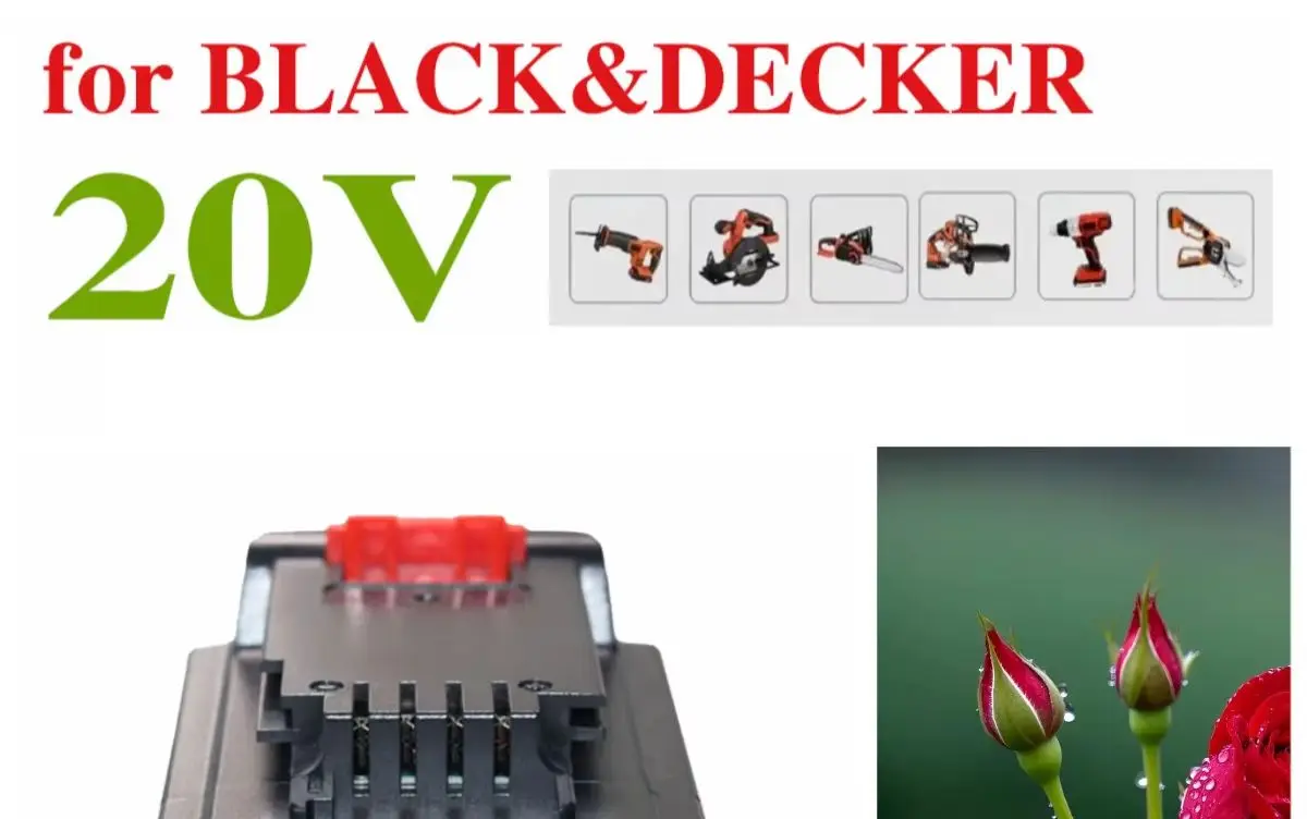 

18650 Battery For BLACK&DECKER 20V 10000mAh Li-ion Battery， Compatible LB20 LBX20 LBXR20 Electric Tools
