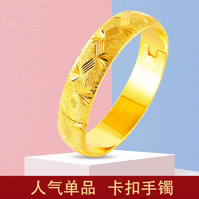Women's 24K Gold Ancient Inherited Bracelet, AU999 | Chiseled auspicious cloud with coiled dragon clasp.