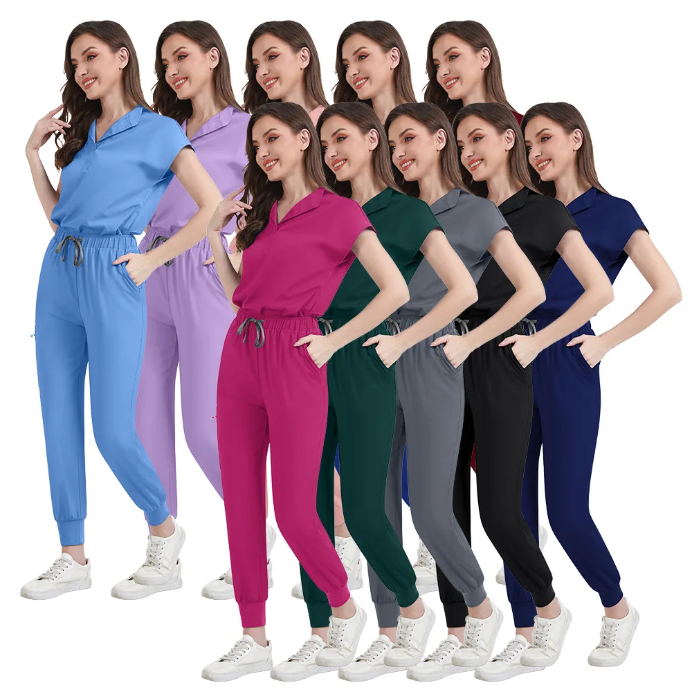 

Модные аксессуары для медсестер, новая медицинская униформа, женские наборы скрабов, больница, салон красоты, стоматологическая клиника, спа, спецодежда, костюм