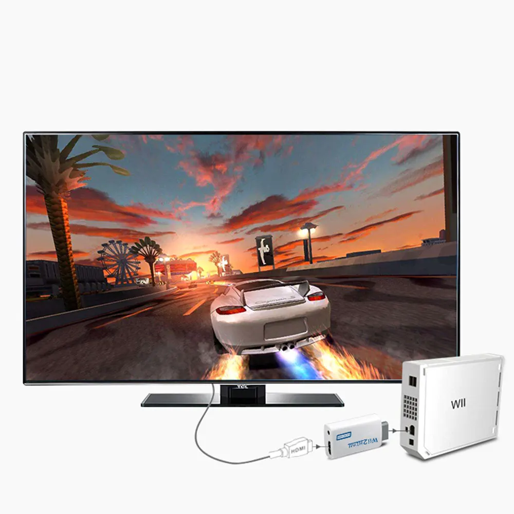 Adaptor Konverter Kompatibel dengan HD 1080P WII Ke HDMI Wii2HDMI-compatible Konverter Audio 3.5Mm untuk PC HDTV Layar Monitor Nintendo