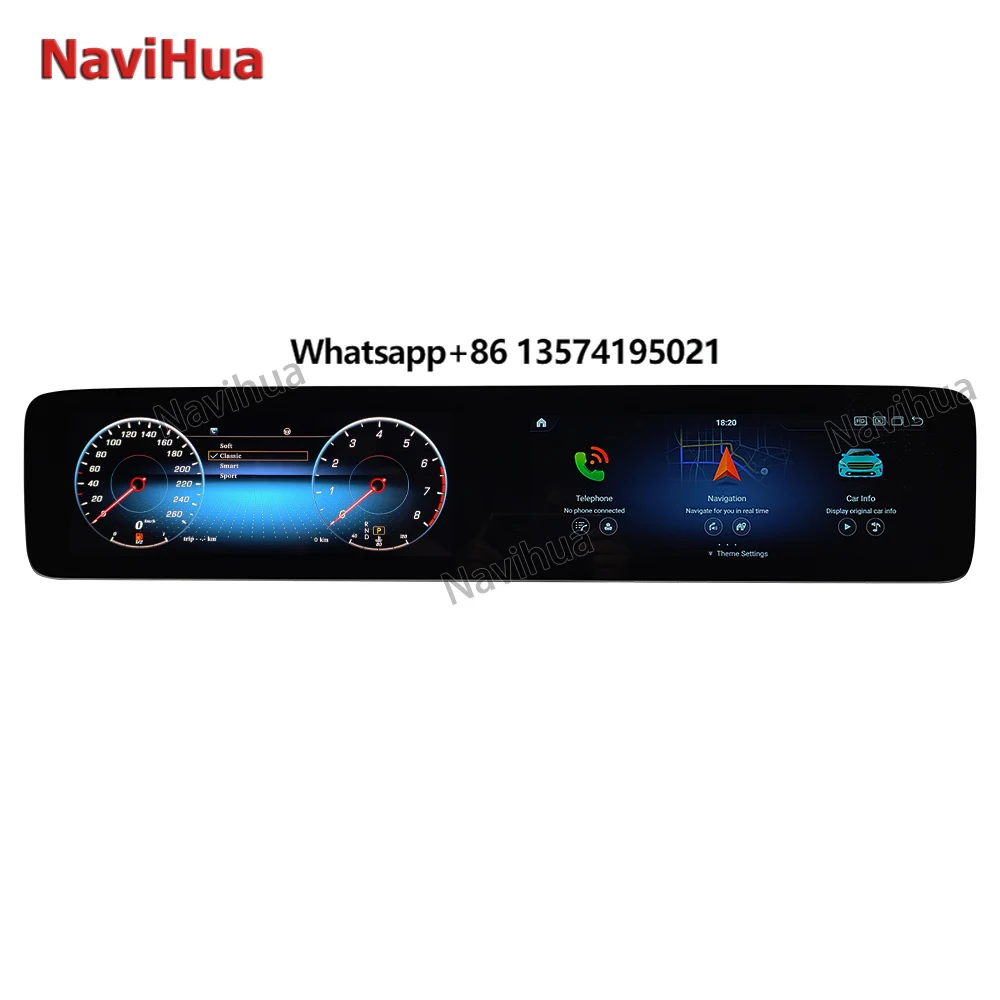 NaviHua  Old to New Dual Car Carplay DSP Virtual Cockpit Speed Meter Dashboard for Mercedes Benz E Class W213 2017 2019