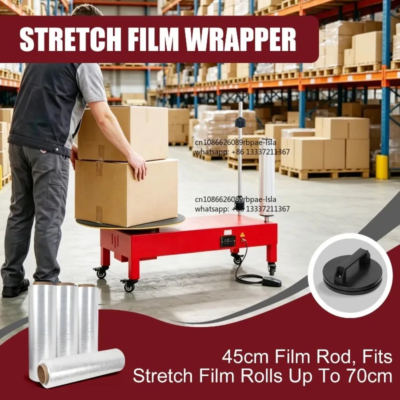 Semi Automatic Plastic Film Roll Dispenser Packaging Machine Manual Stretch Film Electric Carton Box Wrapping Machine
