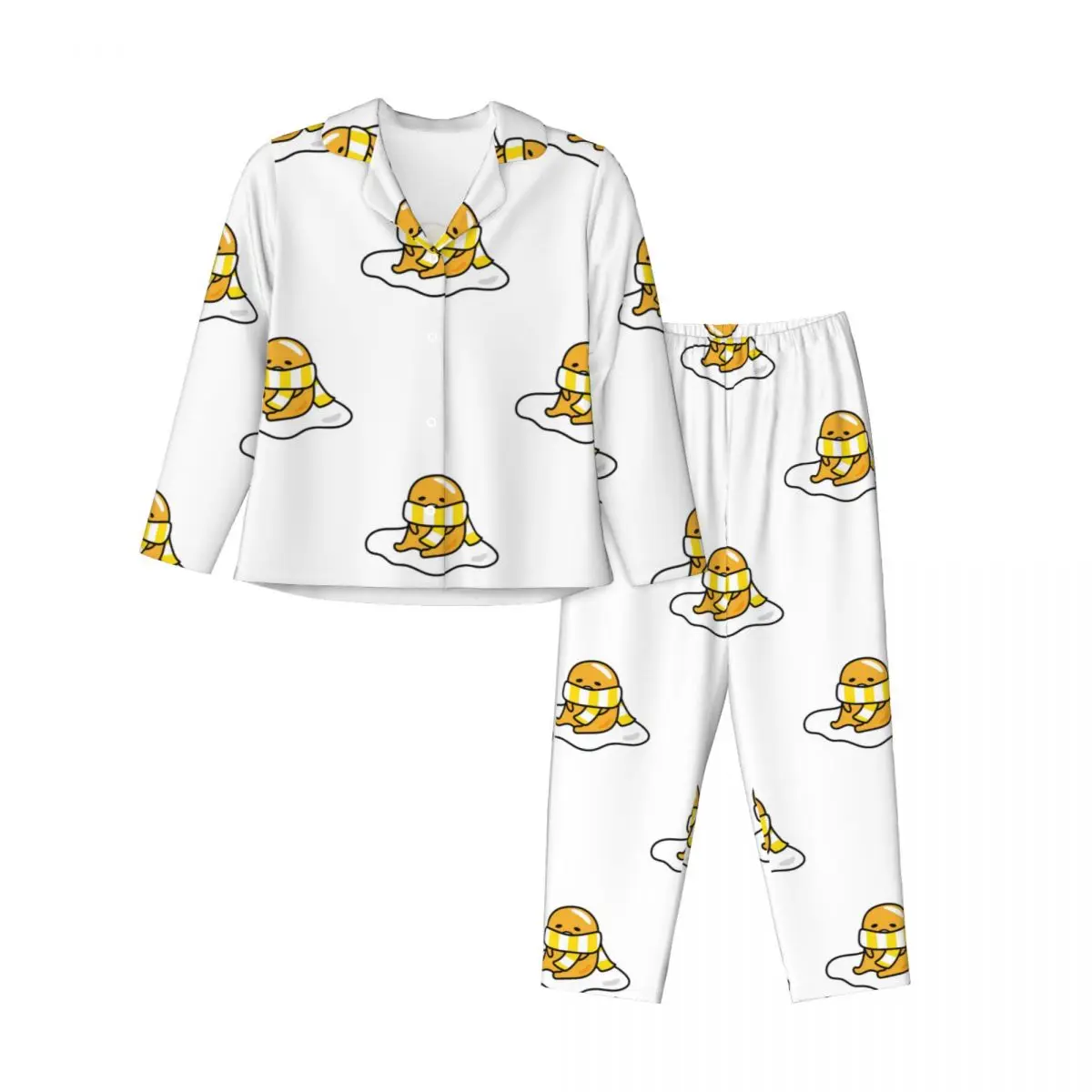 Gudetama_7 женские пижамные комплекты, женские пижамы из 2 предметов, женская парная одежда для дома, костюм, домашняя одежда