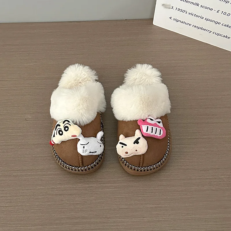 Cartoon Crayon Shin Chans Plush Doll Non-Slip Slippers Kawaii Warm Home Shoes Cute Outdoor Windproof and Cold-Proof Cotton Shoes