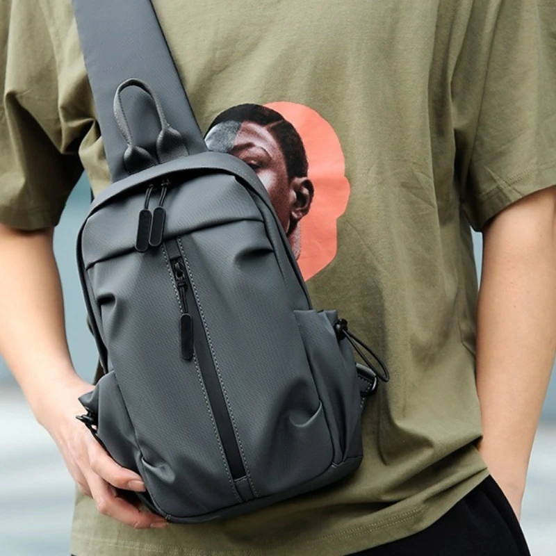 

Men's Large Capacity Chest Bag - PU Leather Crossbody Sling Bag for Casual & Travel, Multi-functional Fashion Backpack