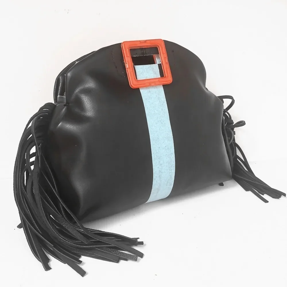 New Tassel Bucket Bag Woman Messenger Bag Clutch Ladies Shoulder Bag Pu Leather Crossbody Bag Sac A Main