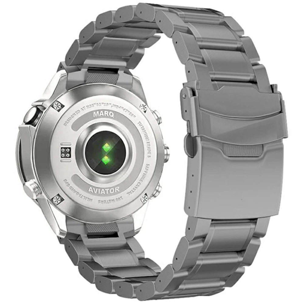

22mm Titanium Alloy Band for Garmin quatix 8 47mm / Fenix 7 / MARQ 2 Captain Quick Release Curved 5-Bead Watch Strap - Grey