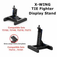 MOC Building Blocks Space Wars W-ing TIE Fighter Display Stand For 75102 75212 75101 Assembly Collection DIY Kid Toys Gift