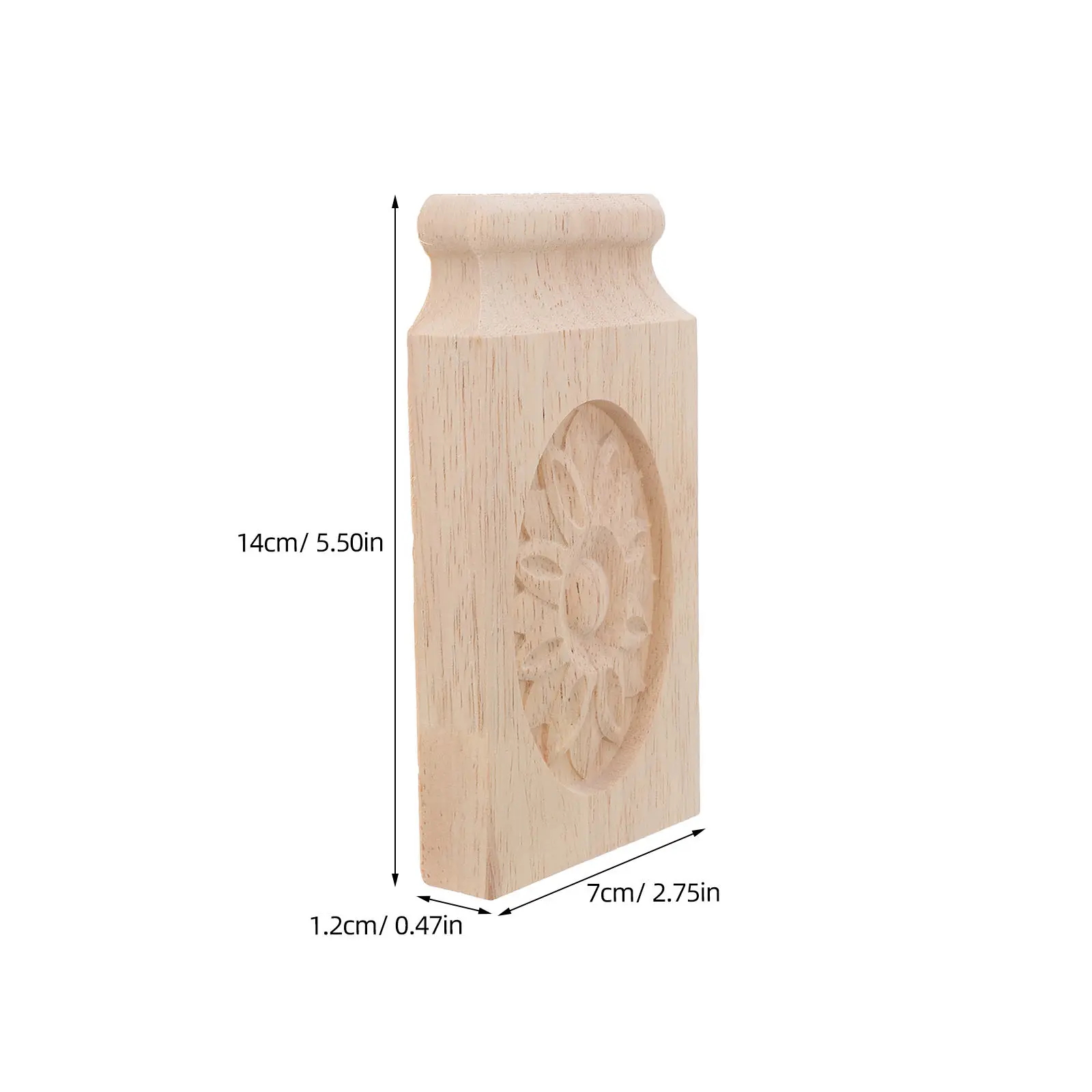 Hand-Carved Wooden Corbel Brackets 14x7x1.2cm Unpainted Rustic Vintage Decorative Column Supports for Shelves Mantels Cabinets