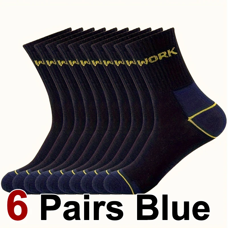 6/12 Paar hochwertige Herren-Business-Socken mit geruchsdichtem Mittelrohr, schweißabsorbierend, atmungsaktiv, für alle Jahreszeiten, Sport- und Freizeitsocken