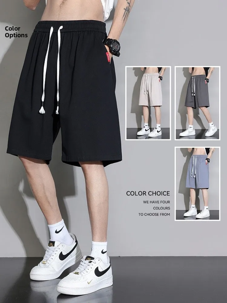 

Pure Cotton Men's orts Summer Thin Casual Pants Student Trendy Brand Versatile Loose Sports Pants Color Five-Quarter ...