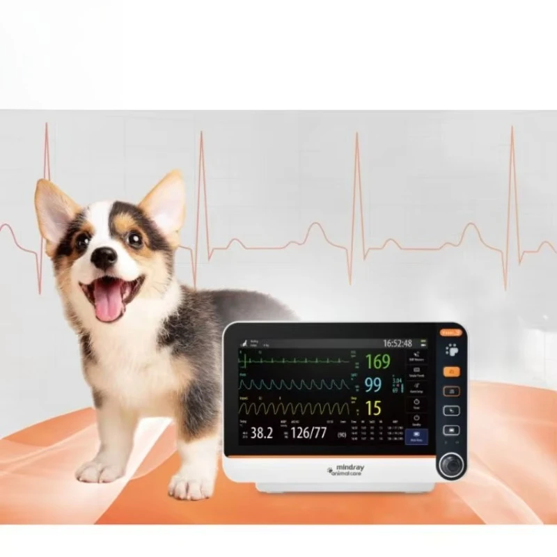 2026 Portable Veterinary Monitor Vetal 3 Monitor  ECG SpO2  NIBP  PR  RR and Temperature  Multi-parameter Monitor Animal Use