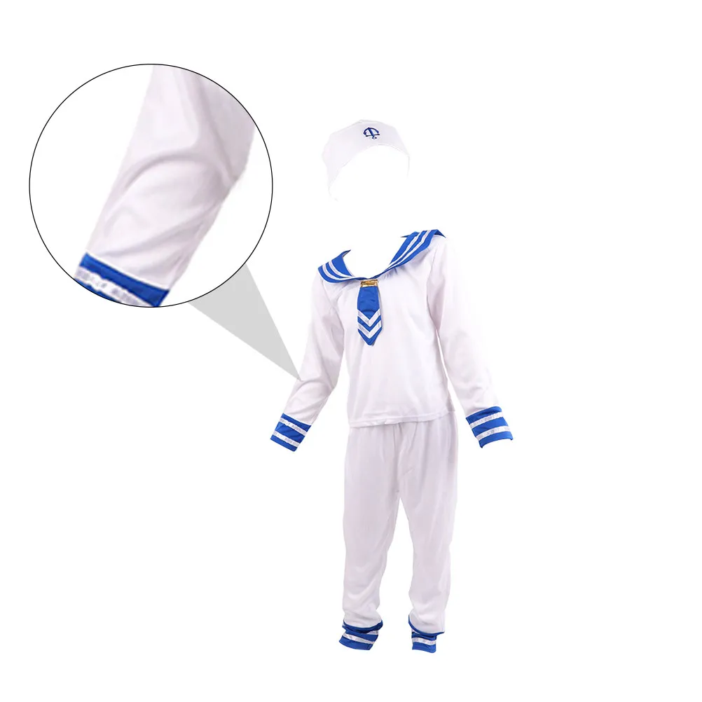 1 Set Kids Sailor Uniform Costume For Boys Comfortable Durable Performance Party Cosplay Outfit Stage Show Masquerade Banquet