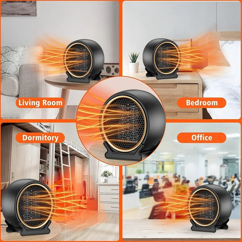 Radiateurs d'Espace pour Usage Nik, Chauffage Portable à 2 Vitesses, Économe en Massage, pour Bureau, Prise UE, 800-1200W
