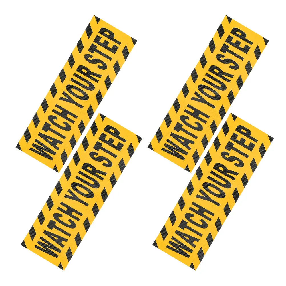 

Набор из 4 противоскользящих предупреждающих наклеек: «Осторожно, ступенька!» — клейкая лента для напольной маркировки безопасности для использования внутри и снаружи помещений, на лестницах, при скользком полу.