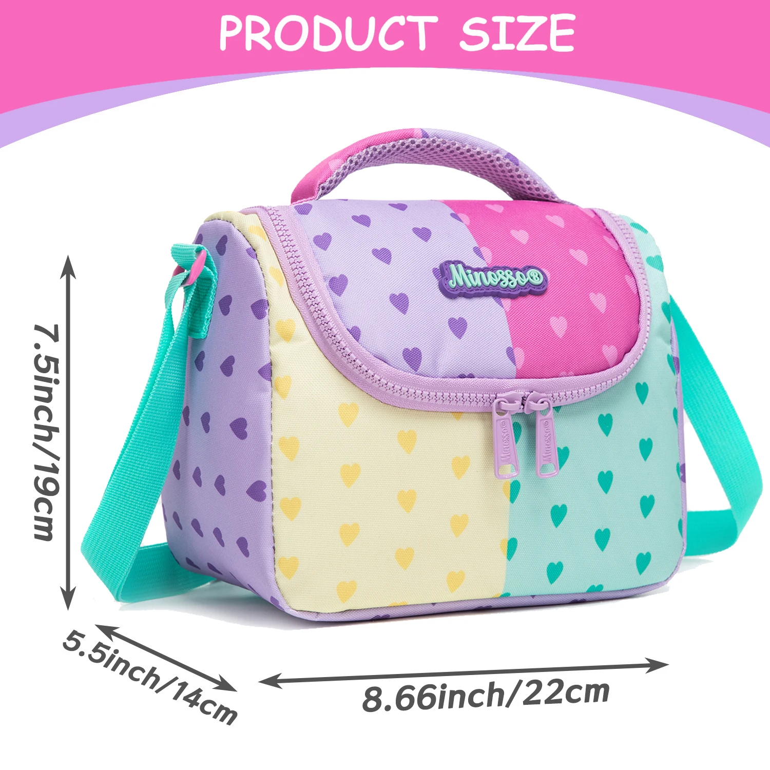 Adjustable Strap Double Layer Thermal Lunch Bag for School, Picnic, Travel & Camping