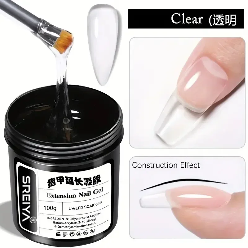 

250g Nude Clear Extension Nail Gel Polish Nails Finger Form Camouflage Hard Gel Fast Extension Acrylic Nail Varnishes Manicure