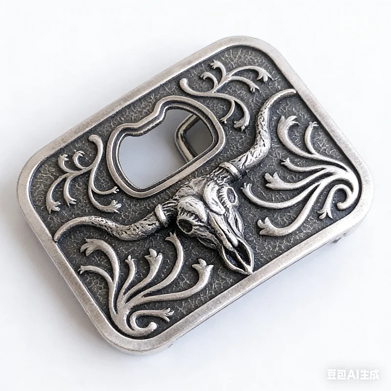 vintage-silver-western-long-horn-bull-bottle-opener-belt-buckle-gurtelschnalle-also-stock-in-us-bk-oc031sl-free-shipping