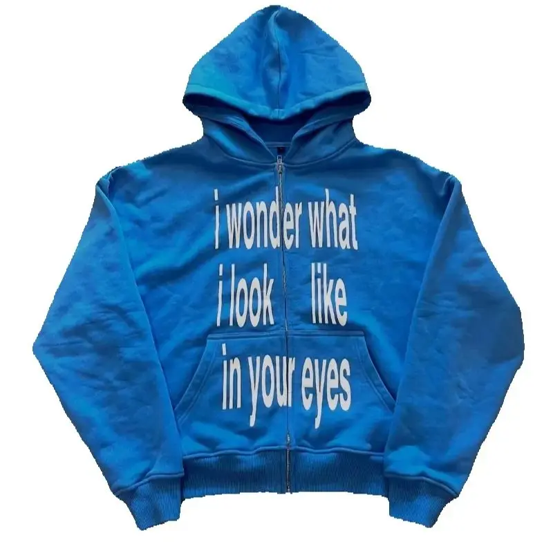 Y2K Harajuku ретро уличная одежда женская хип-хоп толстовка на молнии с буквенным принтом мужская модная повседневная толстовка большого размера винтажная одежда