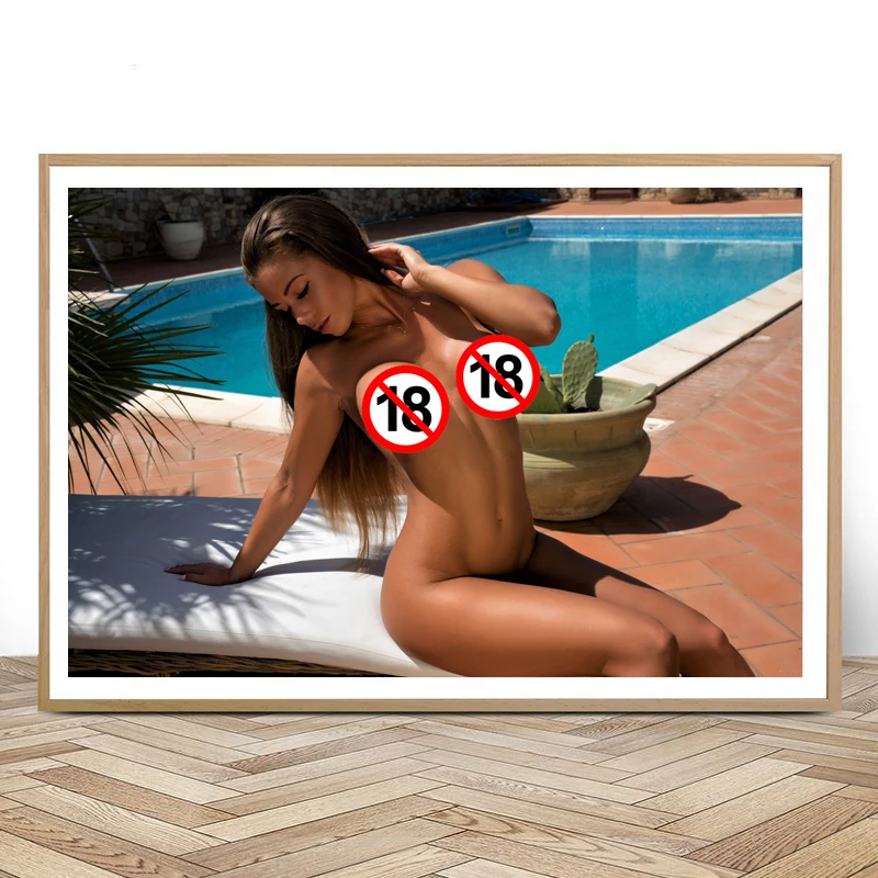 Sexy Girl Woman Naked PhotoTanned Breasts Pussy Modern Art Decoration Wall Posters Canvas Printed Painting For Home Room Decor