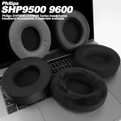 Imagen 2 del producto Almohadillas para auriculares Philips SHP9500 SHP9600, almohadillas de repuesto, tela de malla, cubiertas de memoria, esponja, proteína suave
