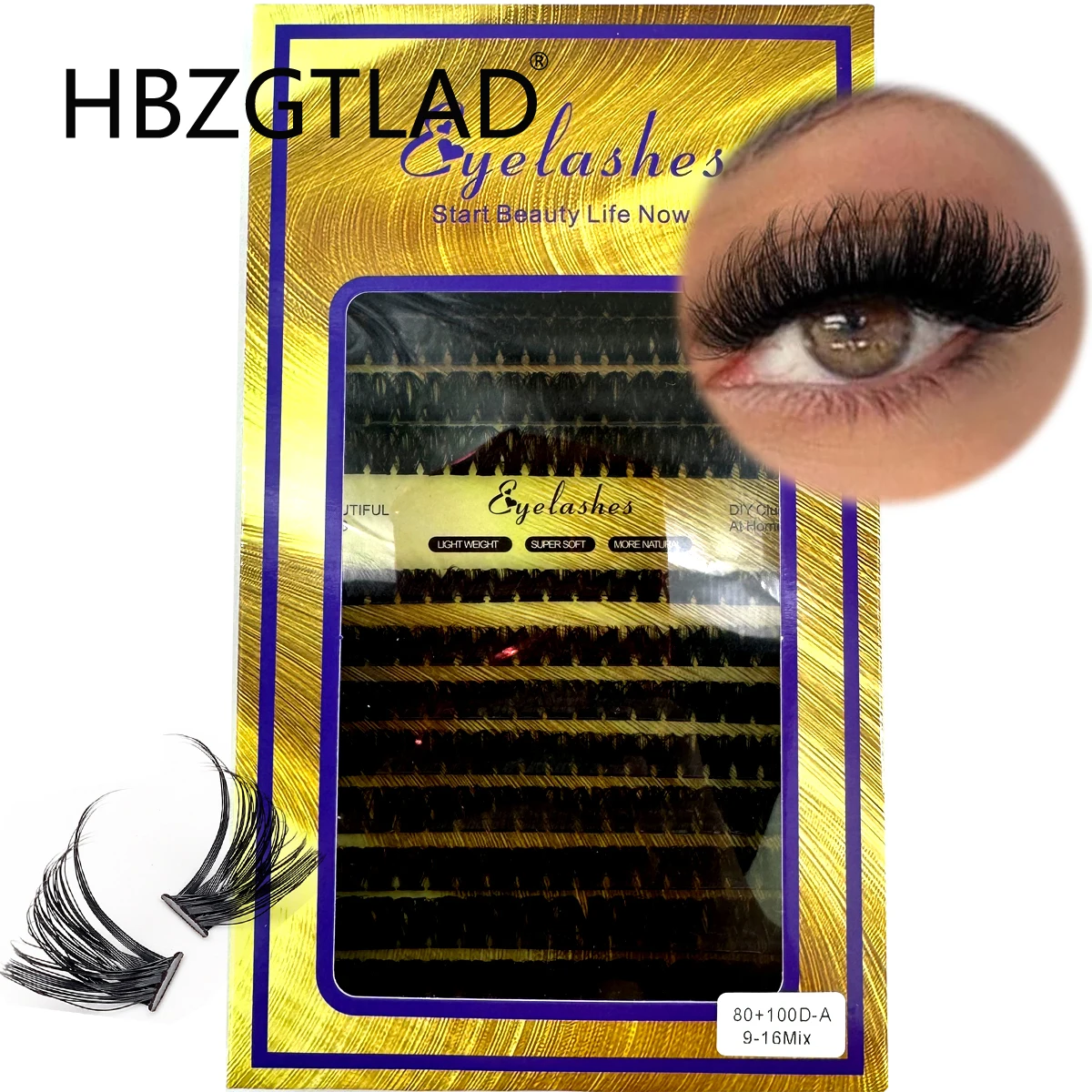 Neue 15/16 Reihen Flauschige Cluster-Wimpern 30-100D Dicke Wimpernbüschel D-Curl Einzelwimpern DIY Natürliche Wimpernverlängerungen