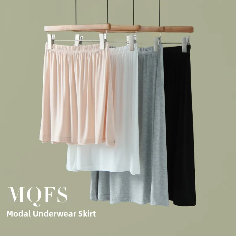 Modal Mid-Length Summer Base Layer Skirt  Color Inner Wear Anti-Light Safety Skirt Preventive Half-length Skirt