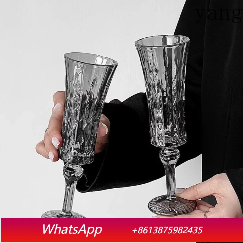 

LMM embossed tall champagne glass, high-value glass women's vintage foreign wine red wine glass