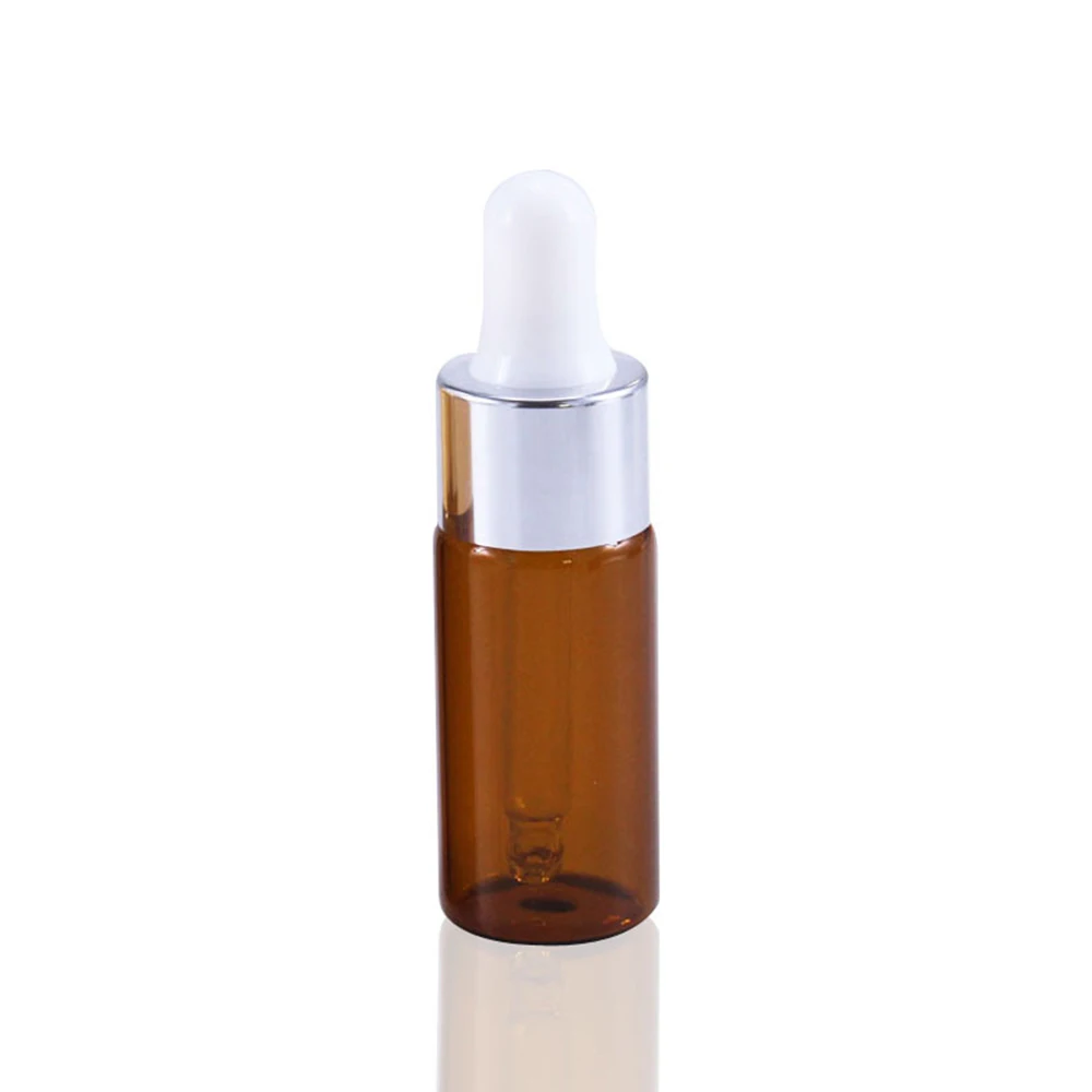 50 stuks, 100 stuks 5 ml 10 ml 15 ml 20 ml Amber Glazen Druppelflesje Potten Flesjes met Pipet Voor Cosmetische Parfum Essentiële Olie Flessen