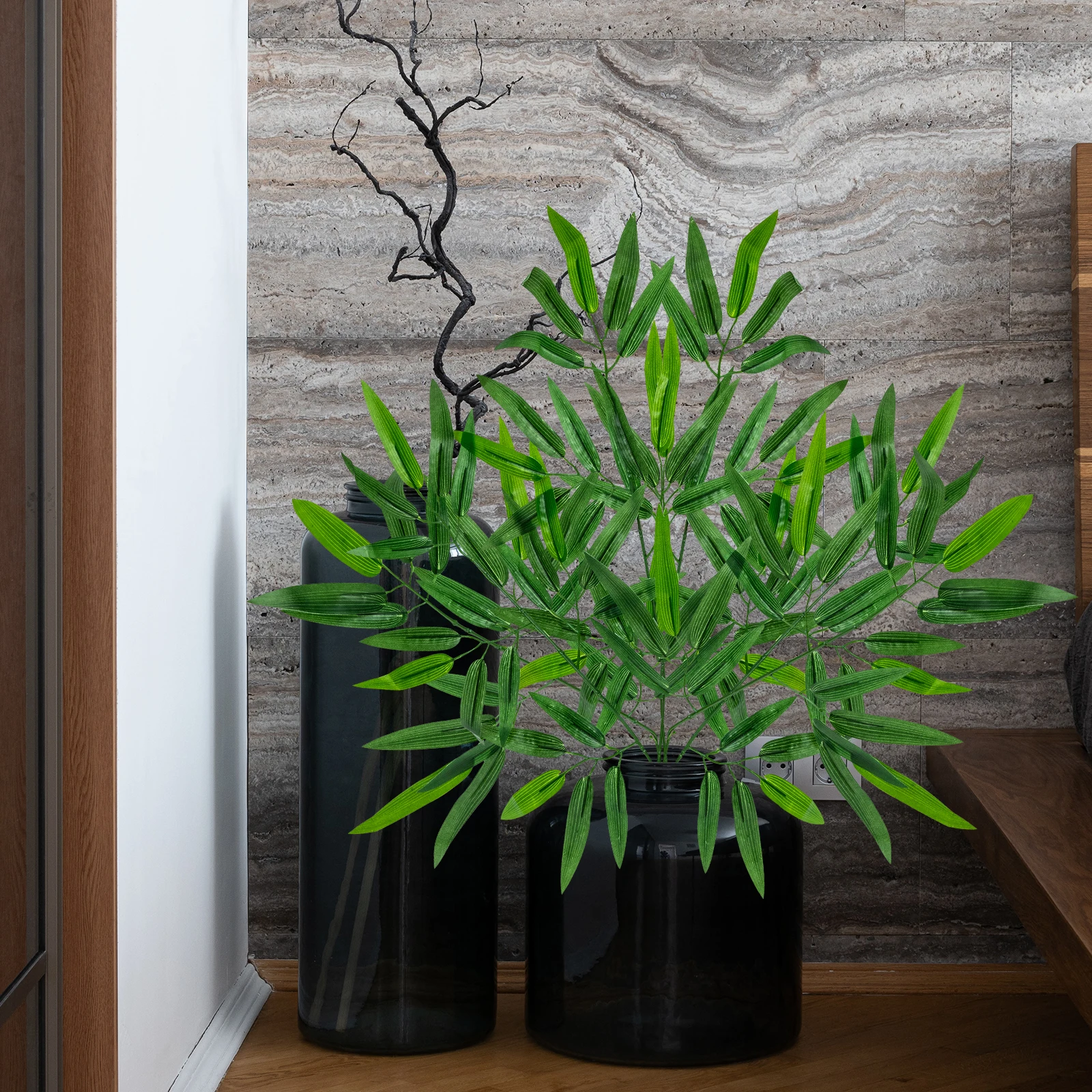 

5 Pcs Bamboo Leaves Home Decor Faux Imitation Bamboo Leaves Branches Party Accessories ChristmasDecorations