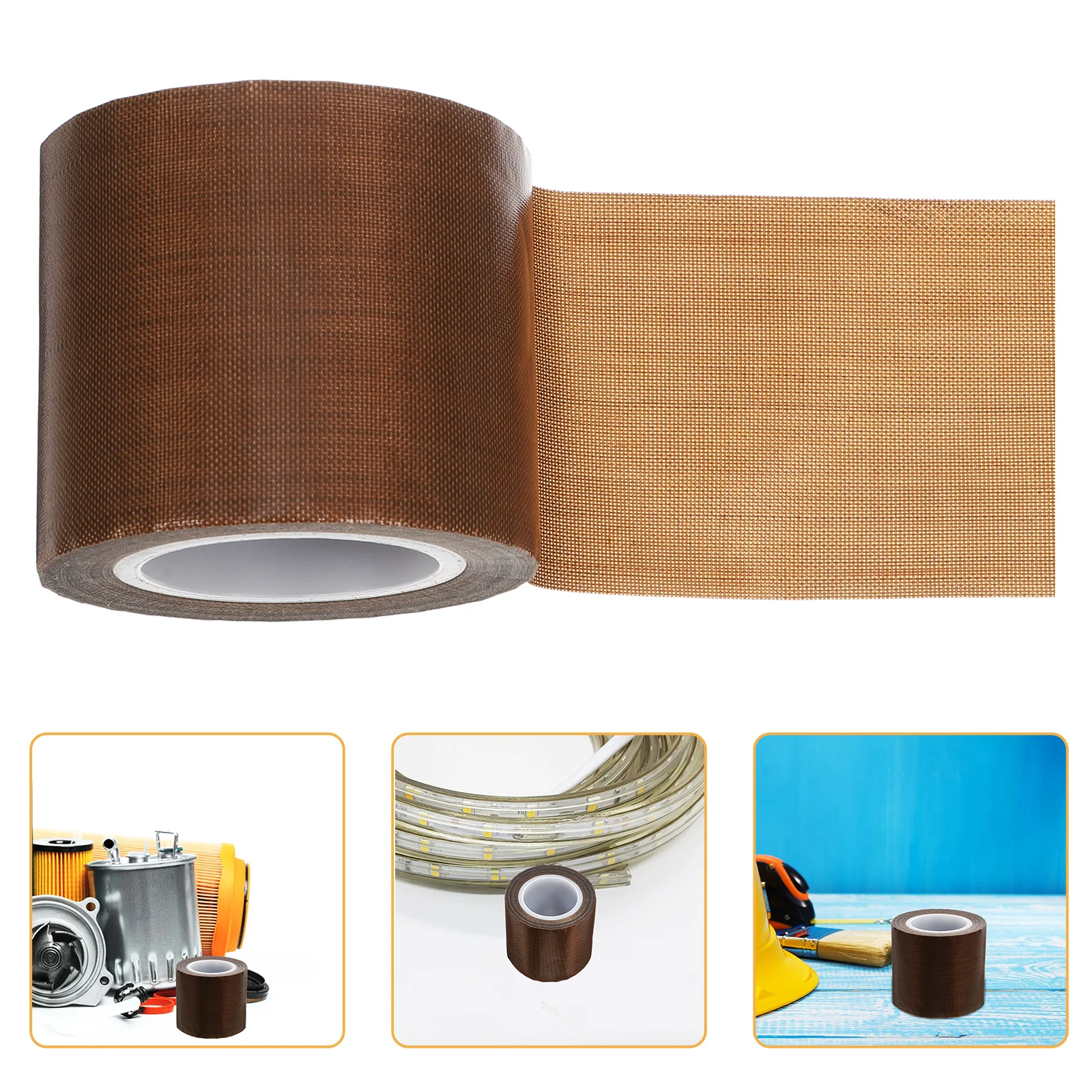 

50Mm Ptfe Insulation Tape Roll Anti-Static High Temp Resistant Sealer Replacement For Packaging Sealing Machines Electrical Heat